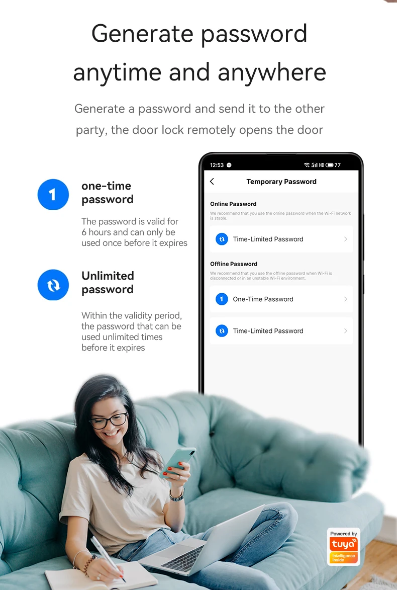 WiFi Smart Schmale Seite Fingerabdruck Codiertes Türschloss Fernbedienung Wasserdichter kurzer Griff für schlankes, dünnes Glaschiebetüren – Detail 15