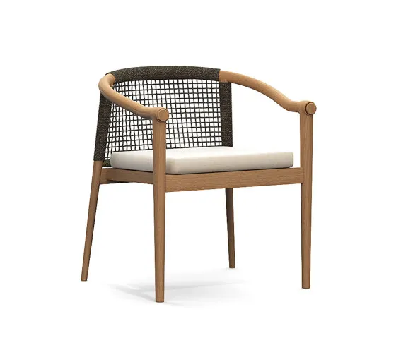 Custom  Quality Outdoor Teak Wood  Dinning Table With Chair Set Patio Chair With Armrest Table Set Outdoor Teak Chair