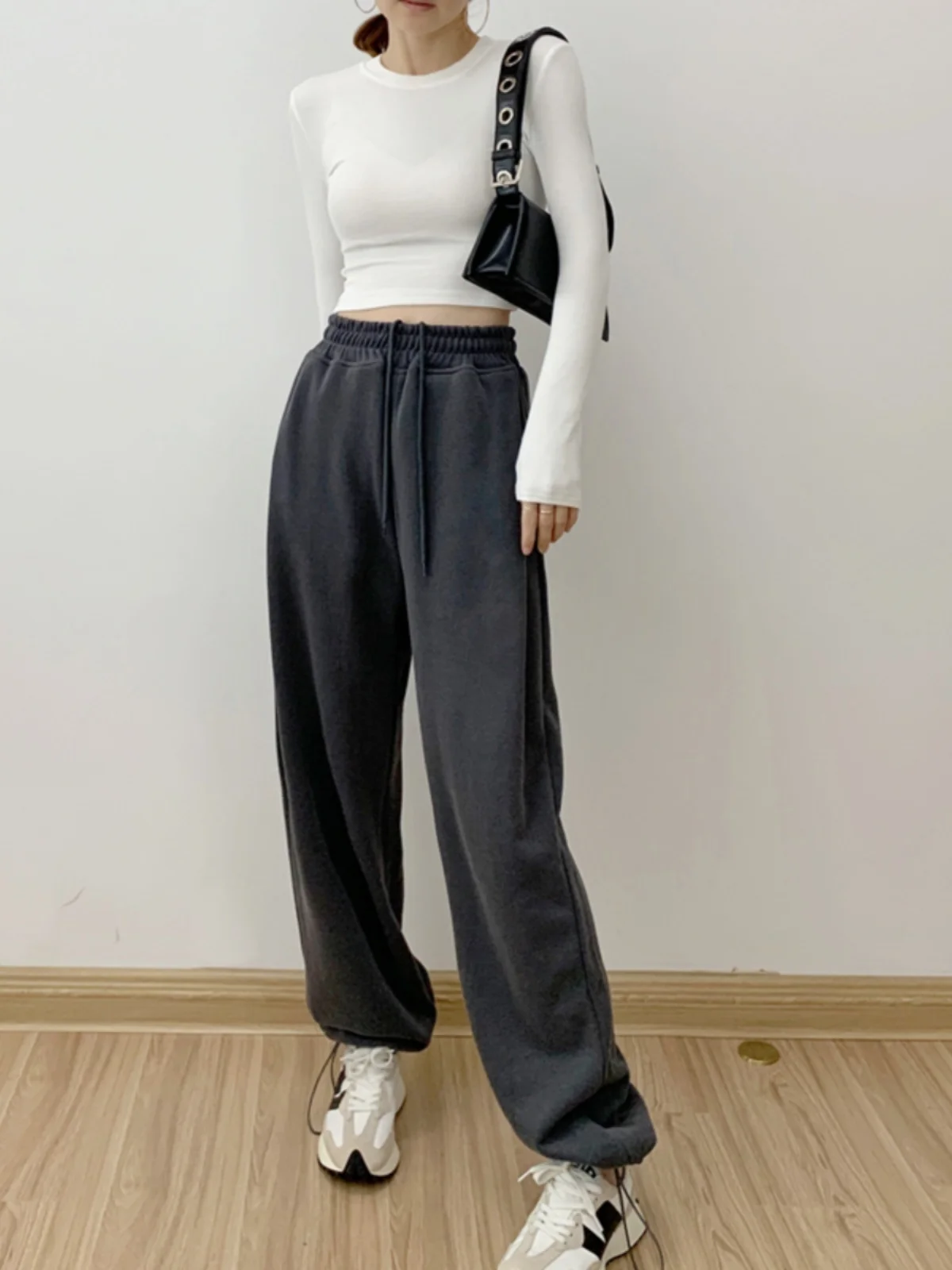 

Брюки женские VANZOVIVILLY с высокой талией, прямые, повседневные, свободные, драпированные, в стиле стритстайл, спортивные штаны