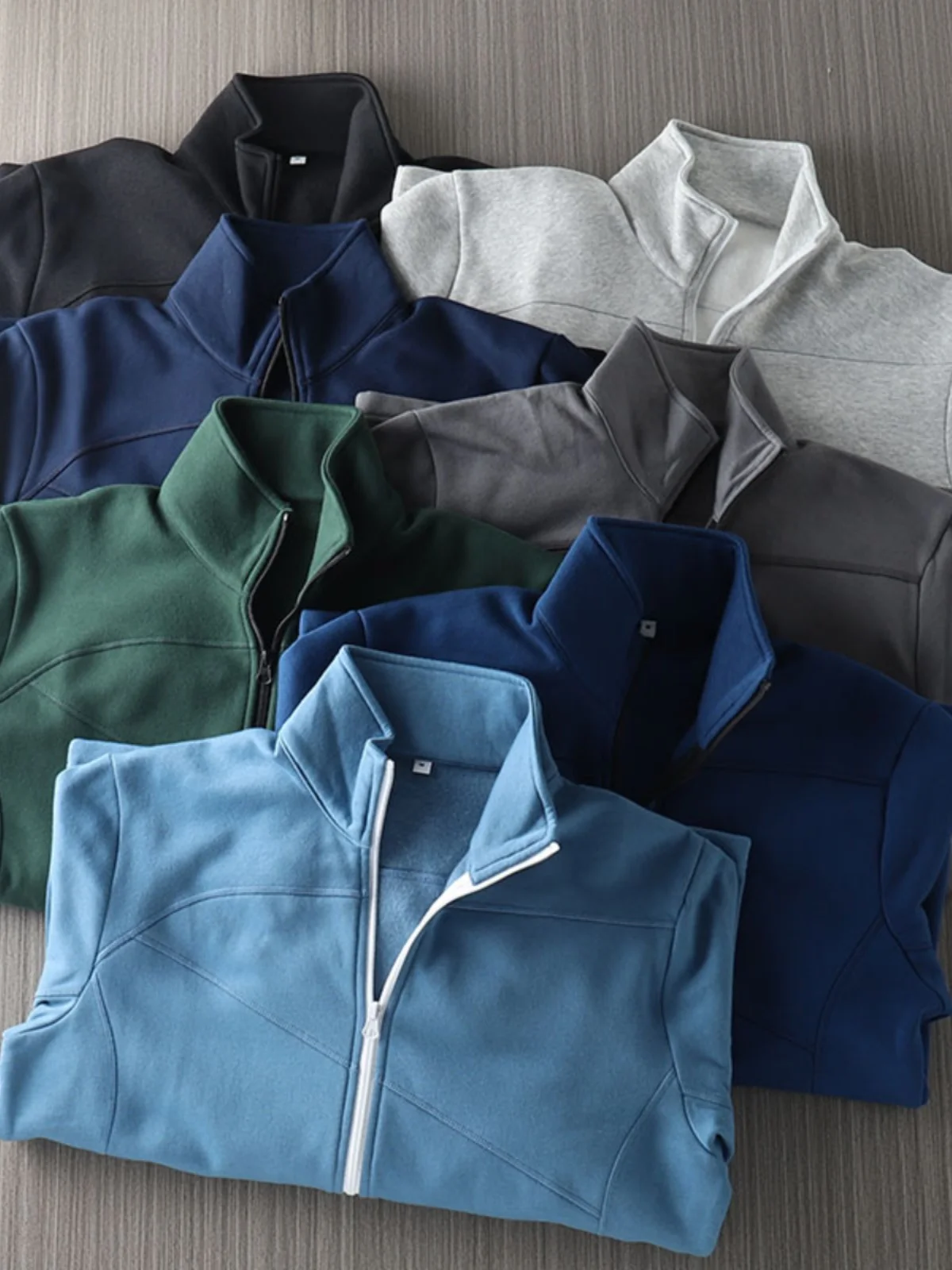 

Multicolor Options! Fce Lined! Collar Stand Up! Autumn Winter Couple Sle Sweatirt Cardigan Outerwear Top