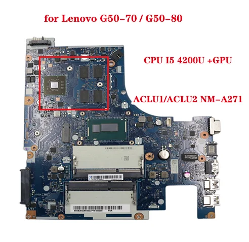 

Hot ACLU1/ACLU2 NM-A271 motherboard For Lenovo G50-70 G50-80 laptop motherboard with CPU I5 4200U /4210U +GPU 100% test work