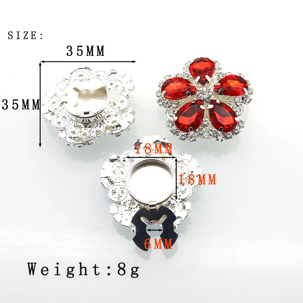 35*35mm 2 sztuk/partia nowy modny płaszcz koszula ozdobny guzik kropla wody kwiat diament DIY akcesoria odzieżowe