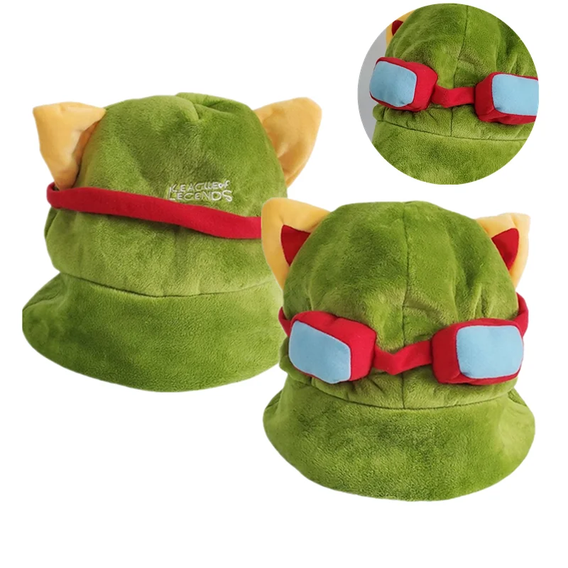 Game Lovely kawaii Swift Scout Timor Teemo\'s Hat LOL Cosplay High Quality Plush Warm Hat Party Teemo Cap