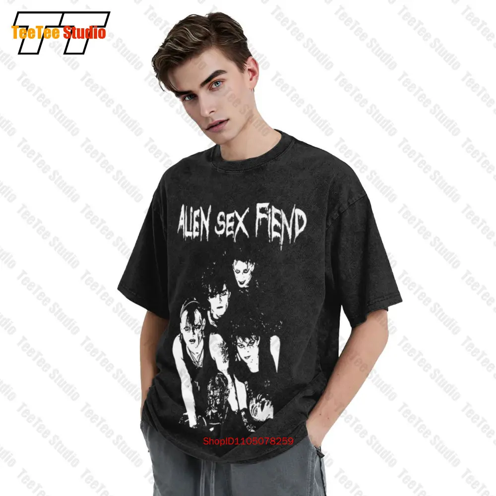 Alien Sex Fiend Band Photo Vintage Oversized T-Shirt P04W view 3