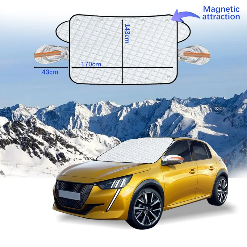 

Car Windshield Cover Magnet Winter Window Snow Shield Anti Frost Auto Front Window Snow Cover For Peugeot 208