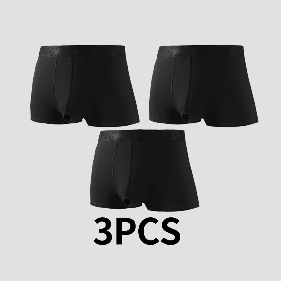 

3pcs Men's briefs shotgun split block block briefs shorts scrotum bracket comfortable boxer briefs
