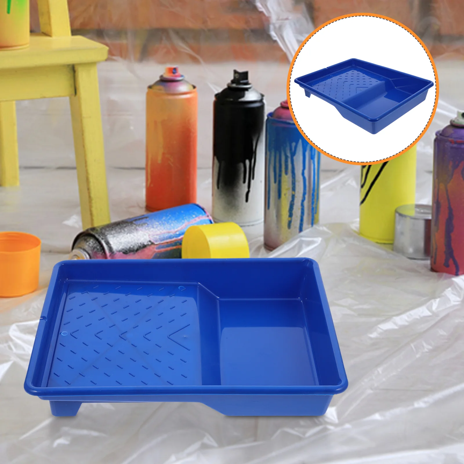 9 -Inch Paint Tray Plastic Trays Pan Liners Roller Flat Storage Bins Palette Metal Small