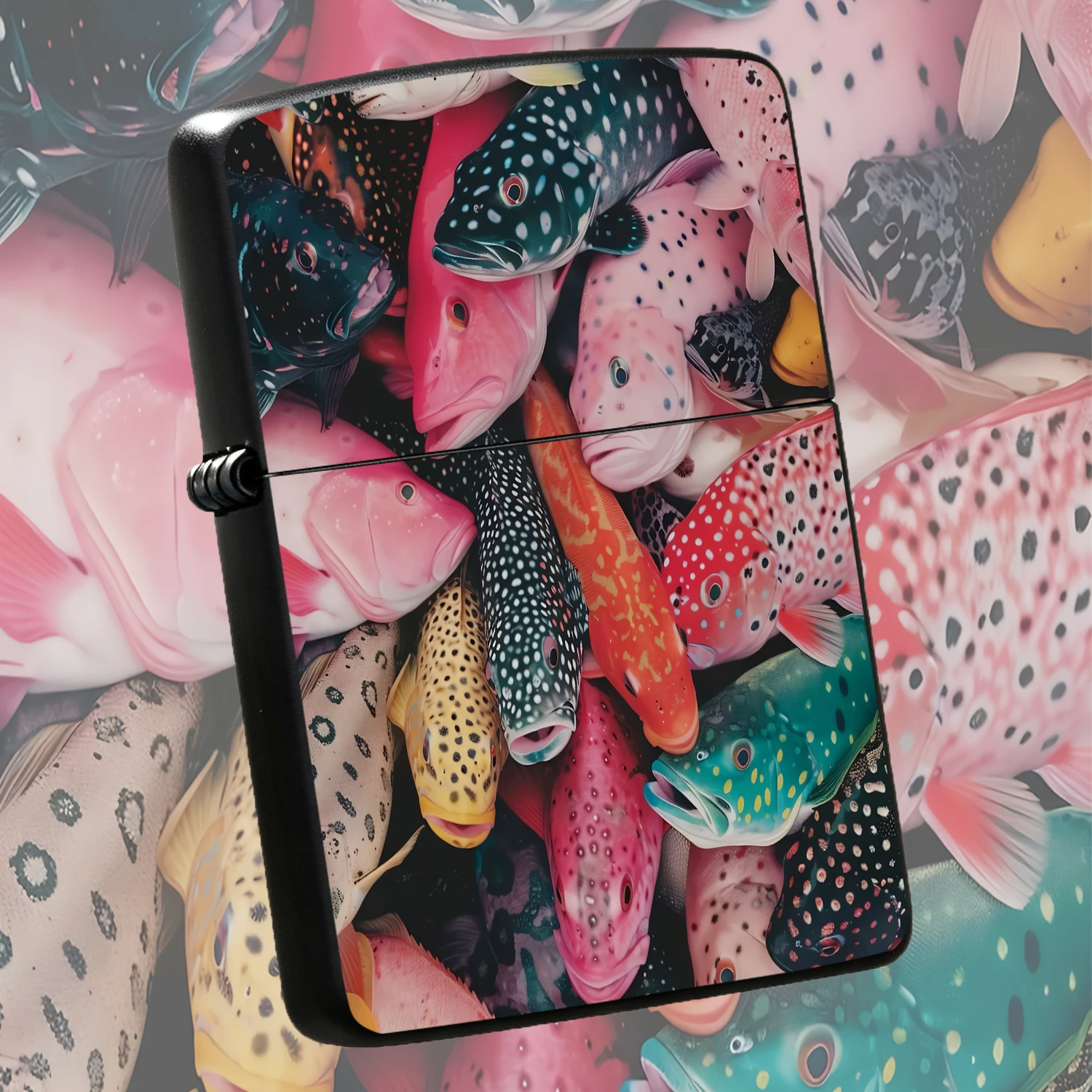 Creative Lighter With Vibrant Printed Tropical Grouper Pattern, Artistic Stylish Portable Accessory, Perfect For Daily Use, Outdoor Camping, Lighting Candles, Great Unique Practical Gift For Friends And Hobby Lovers In All Scenarios Interes