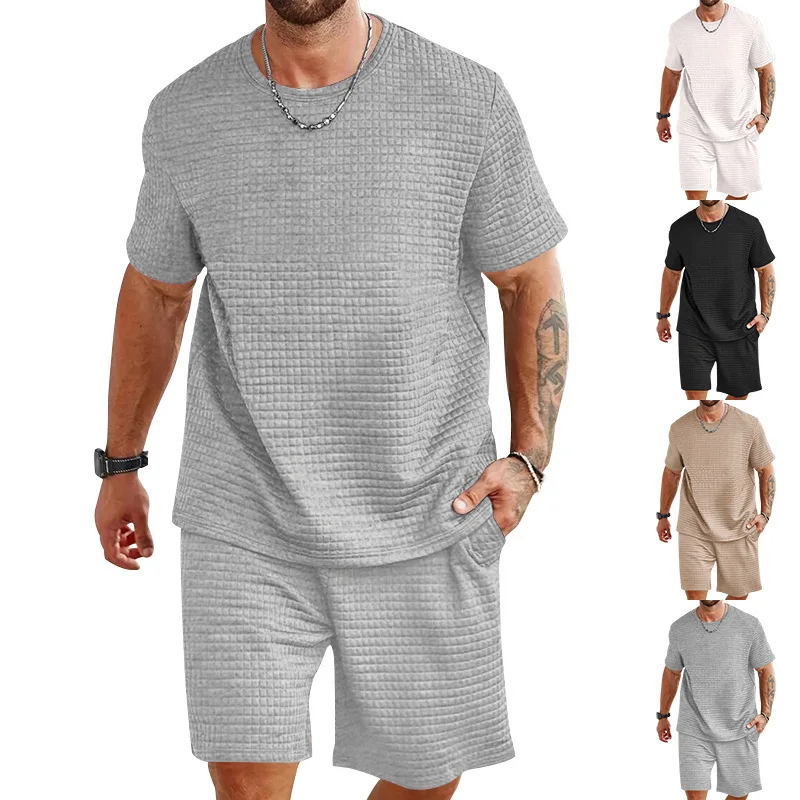 

Fashion Casual Sports Suit Summer Loose Short Sleeve T-Shirt Men's Shorts Two Trend Quick Drying