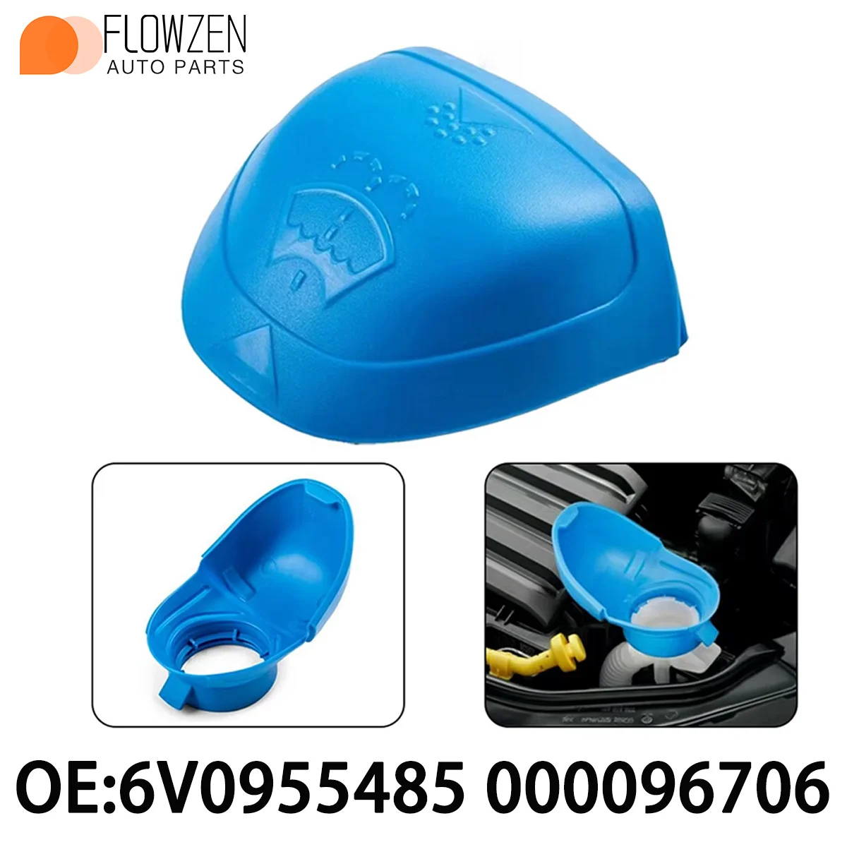1PC Car Washer Cover Wiper Accessories  6V0955485 000096706 Windshield Glass Cleaning Tank Spray Bottle For Skoda