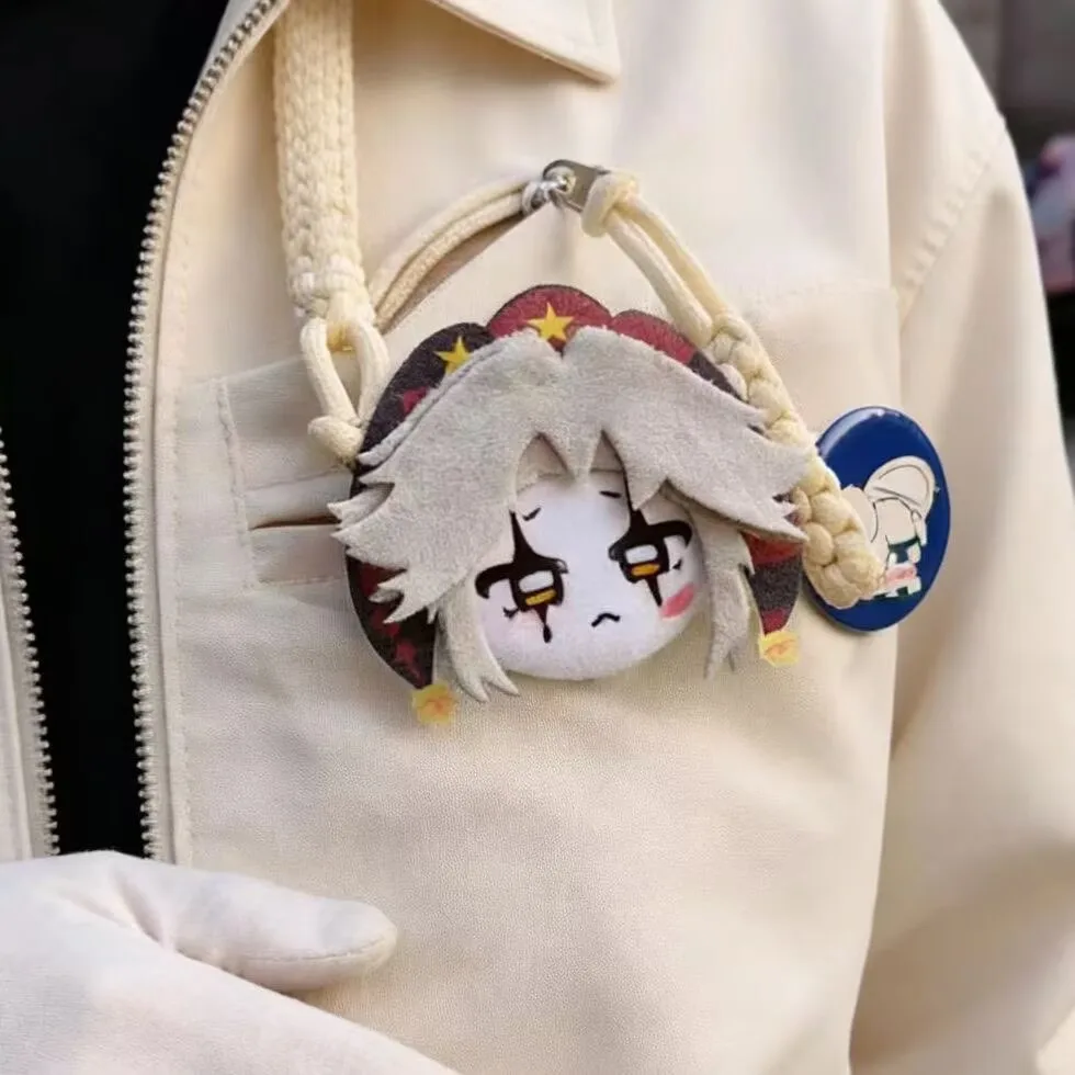 

Freak Circus Pierrot Plush Bar Badge Chest Badge Cute Pierrot Doll Millet Brooch Decoration