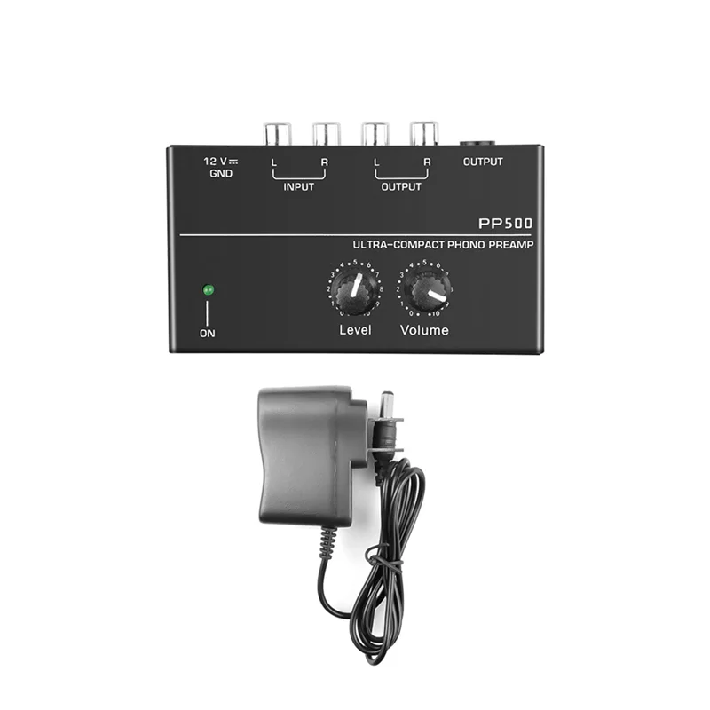 CEA 5X Ultra-Compact Phono Preamp PP500 With Bass Treble Balance Volume Adjustment Pre-Amp Turntable Preamplificador US Plug
