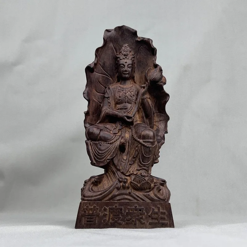 Hand-Carved Agarwood Guanyin Bodhisattva Statue - 8.6