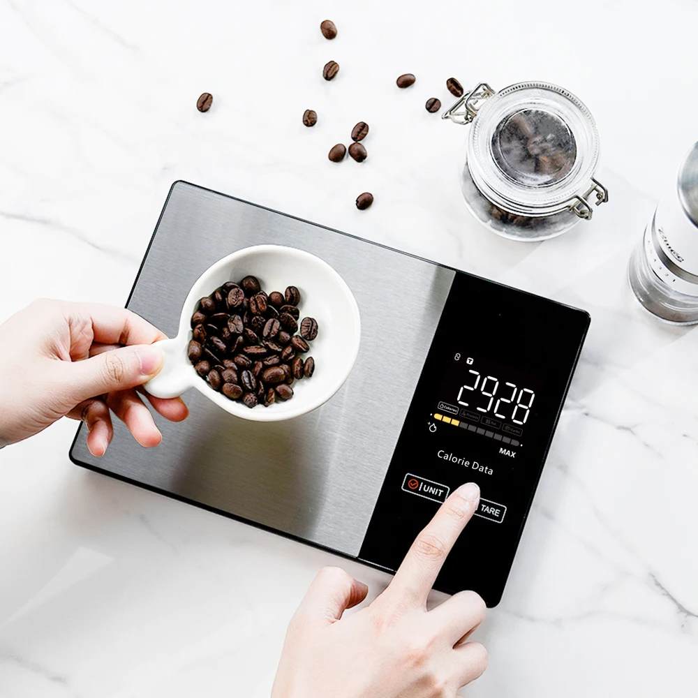 

Цифровые кухонные весы 5 кг, умные пищевые весы, калькулятор калорий, питательные кухонные весы из нержавеющей стали, умные весы, кухонный инструмент