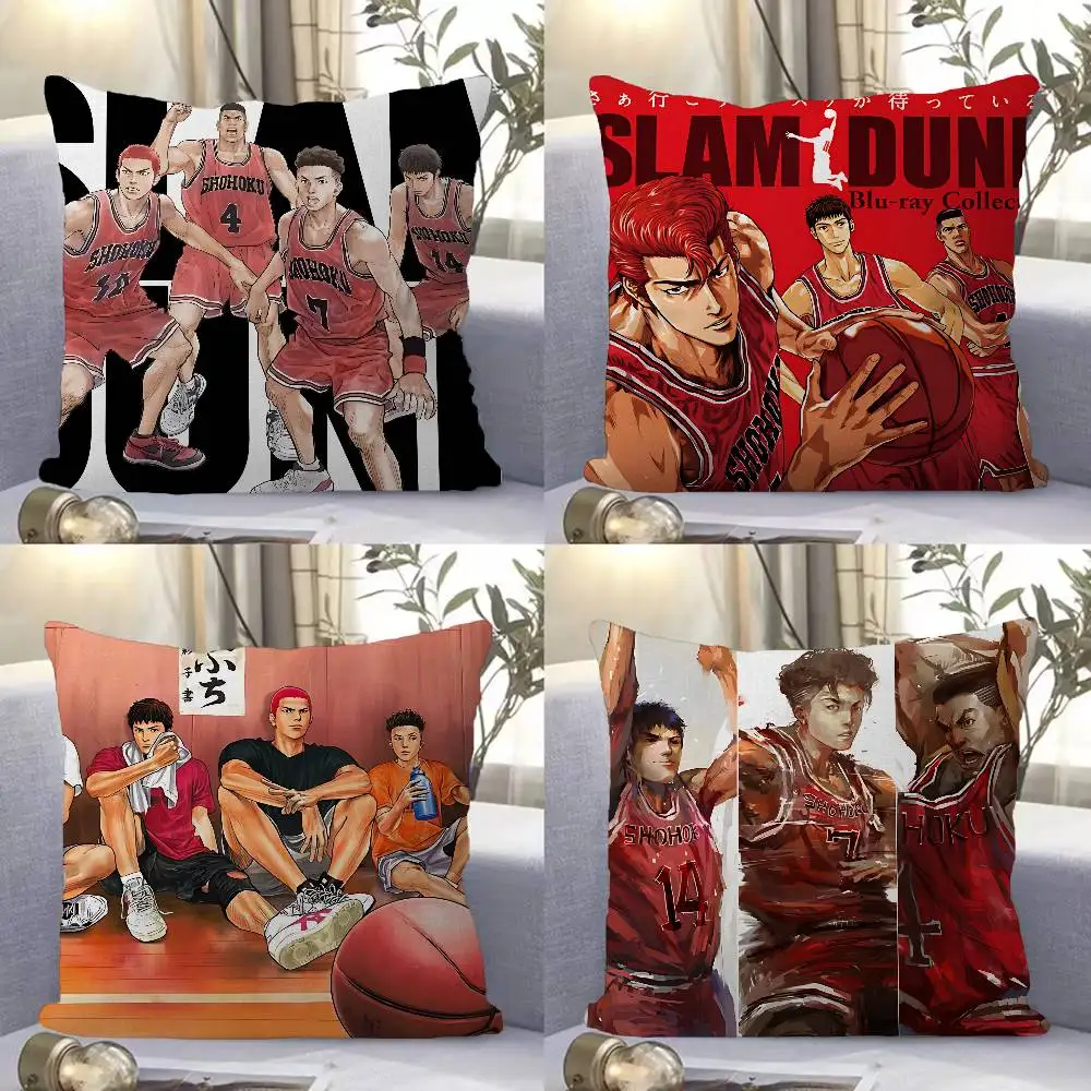 Japanese Cartoon S-Slams D-Dunk Pillow Cushion Cover Pillowcase Living Room Sofa Home Decor Customized