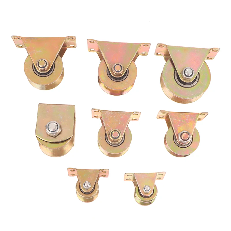 

1 шт. U/V-образное роликовое колесо, стальные ролики для раздвижных дверей с подшипниковым шкивом, прочное и плавное управление