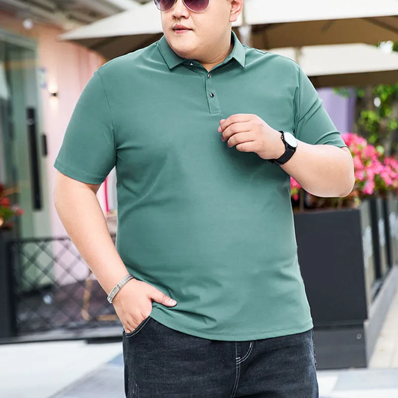 Summer Plus Size Shirts 9XL 8XL 7XL Bust 142cm Thin Loose Polo Shirts Men