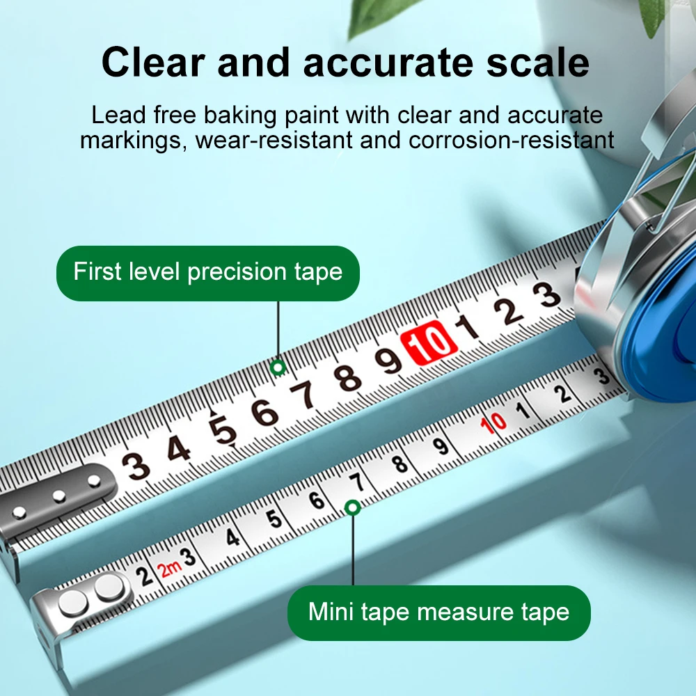 1pc Mini Keychain Tape Measure Multipurpose Steel Tape Measure Gift Ruler 2m Steel Tape Measure Delicate Small Steel Ruler