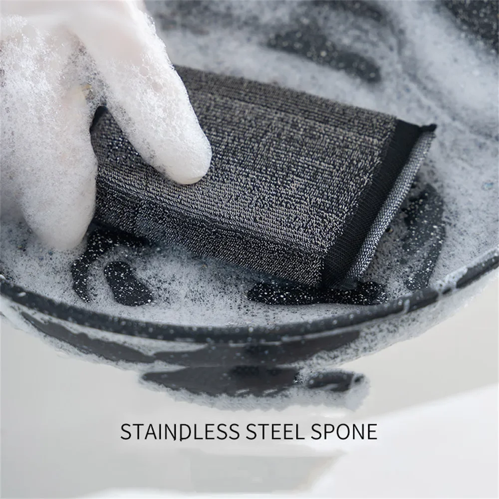 Kitchen's Steel Ring Magics Dishwashing Sponge Clean Rub Pot Rust Focal Stains Sponge Removing Kit Kitchen Tools