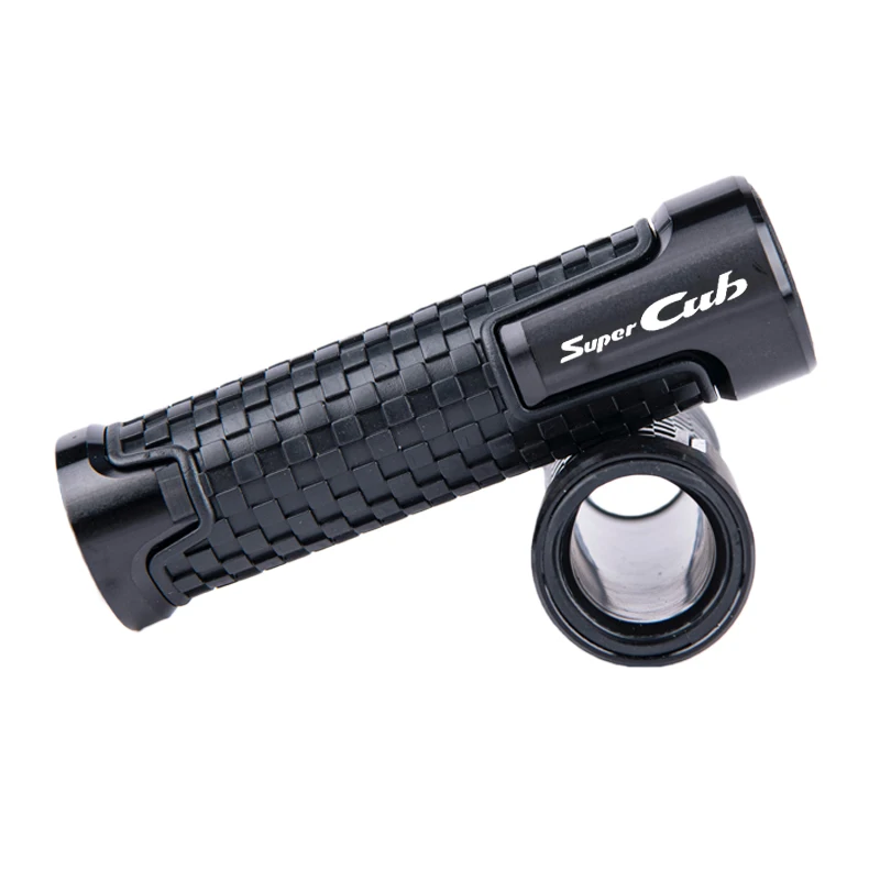 لهوندا سوبر شبل C70 90 110 C125 اكسسوارات دراجة نارية المقود القبضات CNC الألومنيوم المطاط اليد الدافع القبضات #3