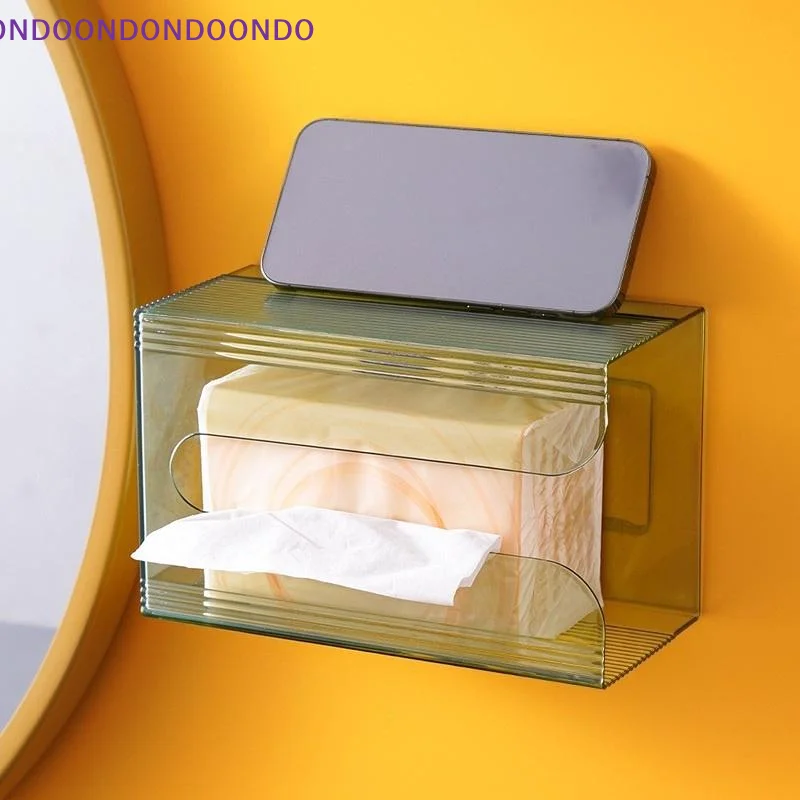 Multi Purpose Wall Mounted Tissue Box No Drill Upside Down Napkin Holder Paper Towel Dispenser for All Household Scenarios