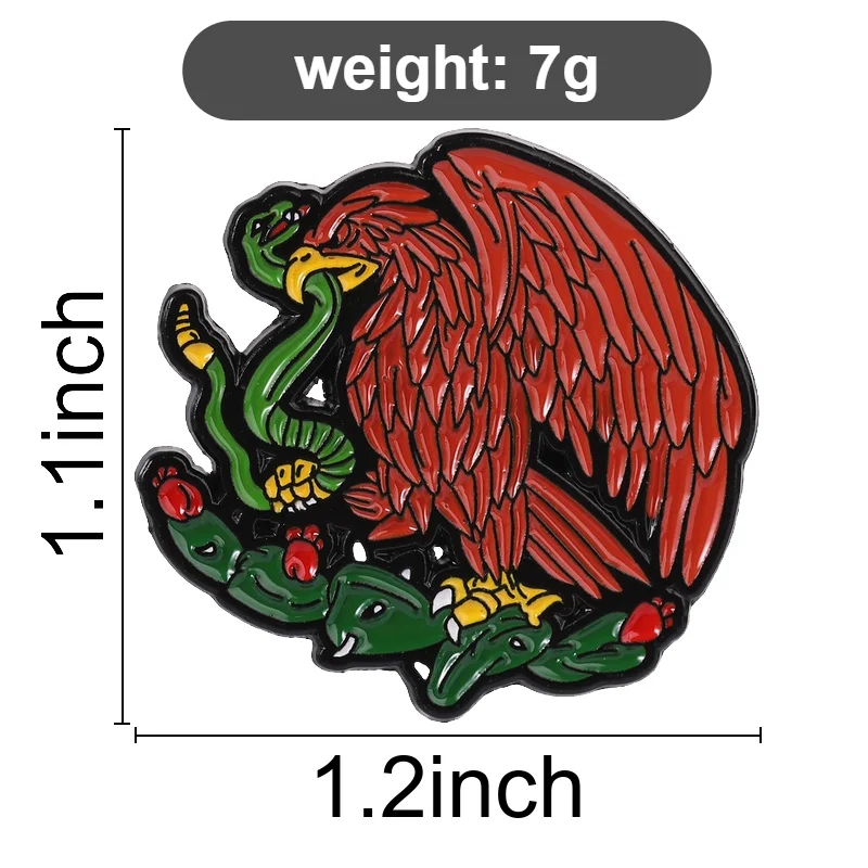 Mexican Eagle Snake Cactus Enamel Pins Mexico Aztec Culture Brooches Lapel Badge Jewelry Accessory Gifts For Friends
