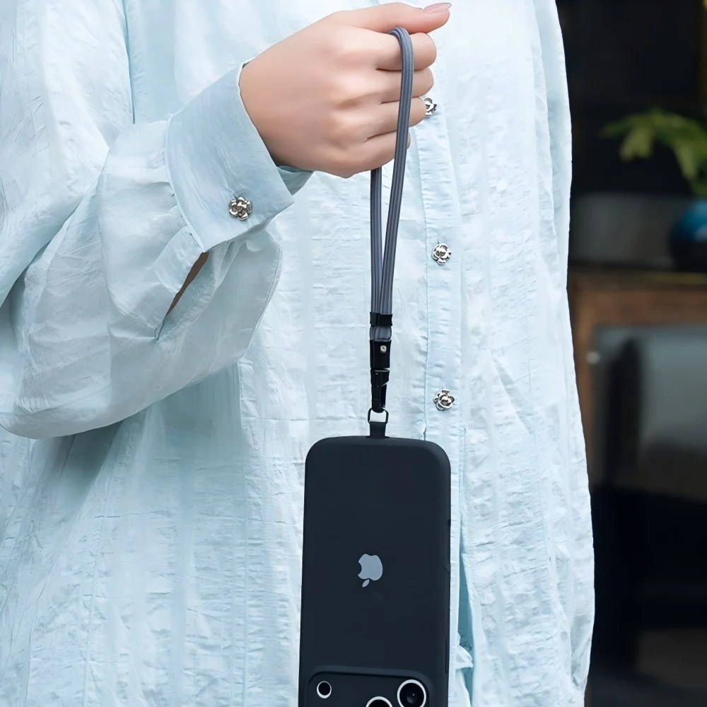 Corda de Segurança Ajustável Anti-Perda para Celular com Alça de Pulso e Corrente de Suspensão Durável – Acessório para Capa de Celular