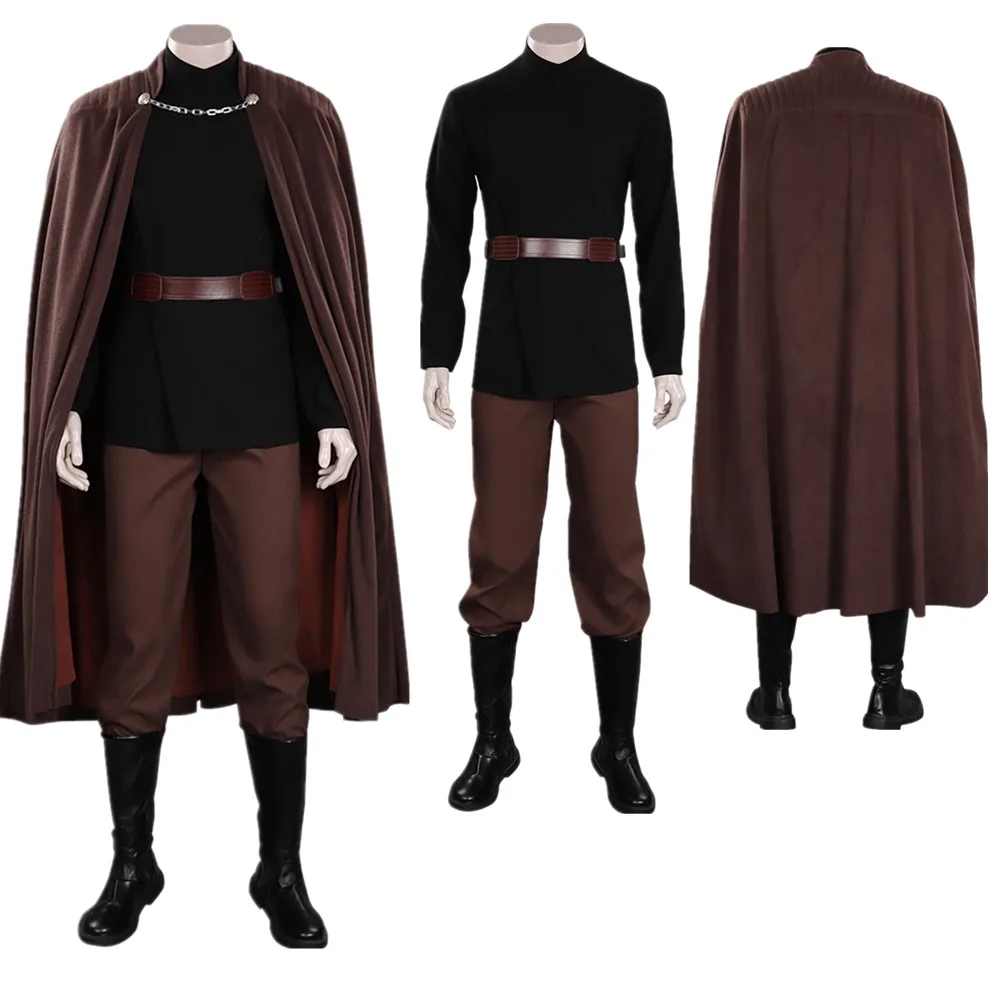 

Adult Dooku Cosplay Costume Men Black Cloak Movie Battle Space Jedi Roleplay Outfits Halloween Carnival Party Disguise Suit