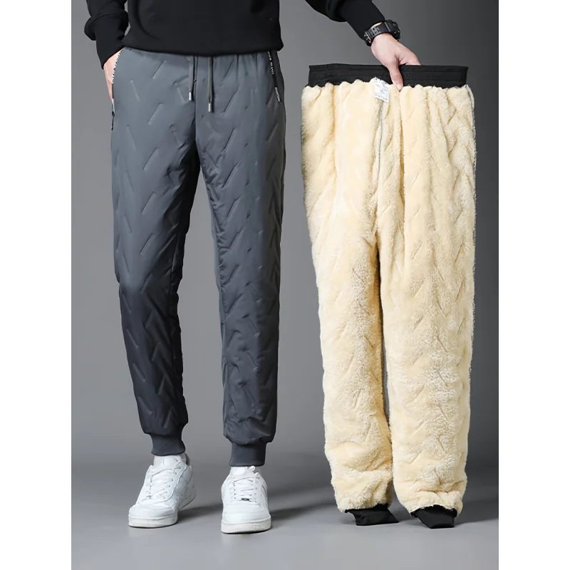 

Oversize Sports Pants Funny Clothes Sweatshirt Men's Winter Warm Fleece Lining Outdoor Camping Hiking Thickened Warm Joggers Man