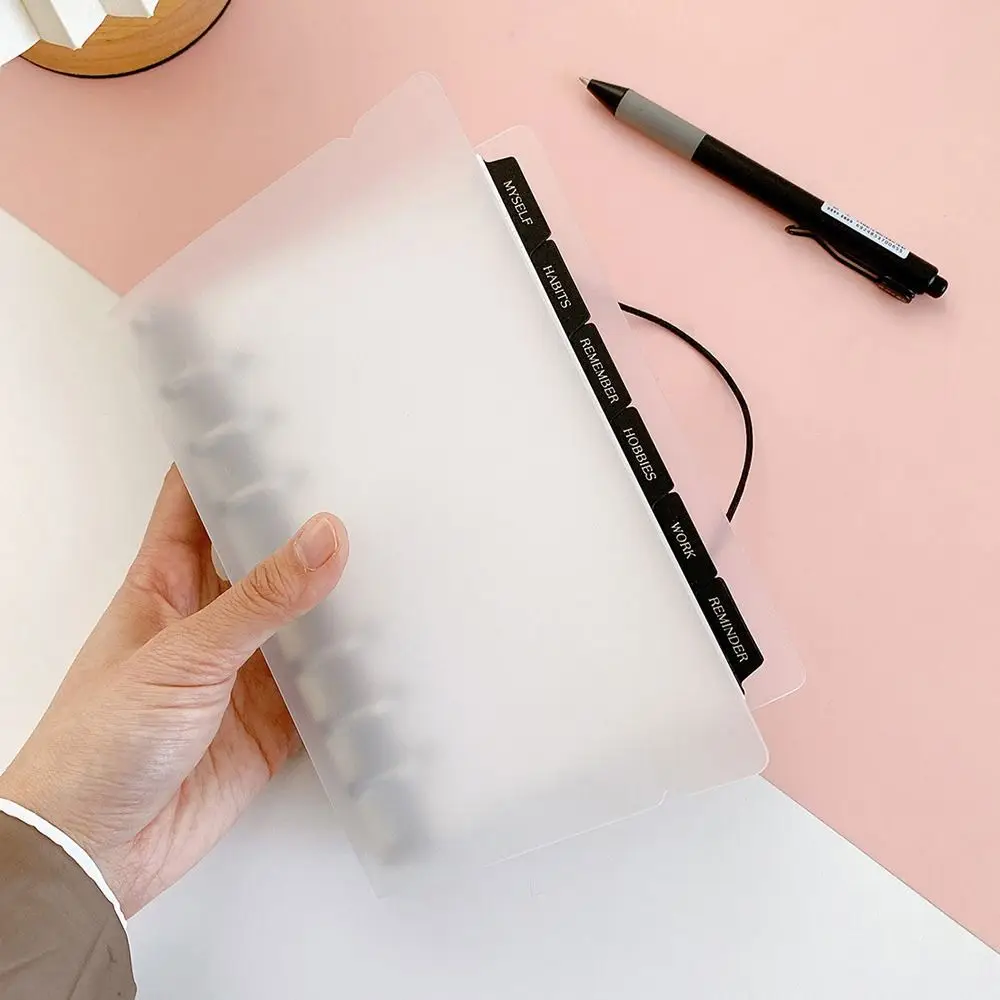 A5 A6 Separator Paper Index Black White Transparent Page Classification Separator Page Notebook 6 Holes Index Page Tabs