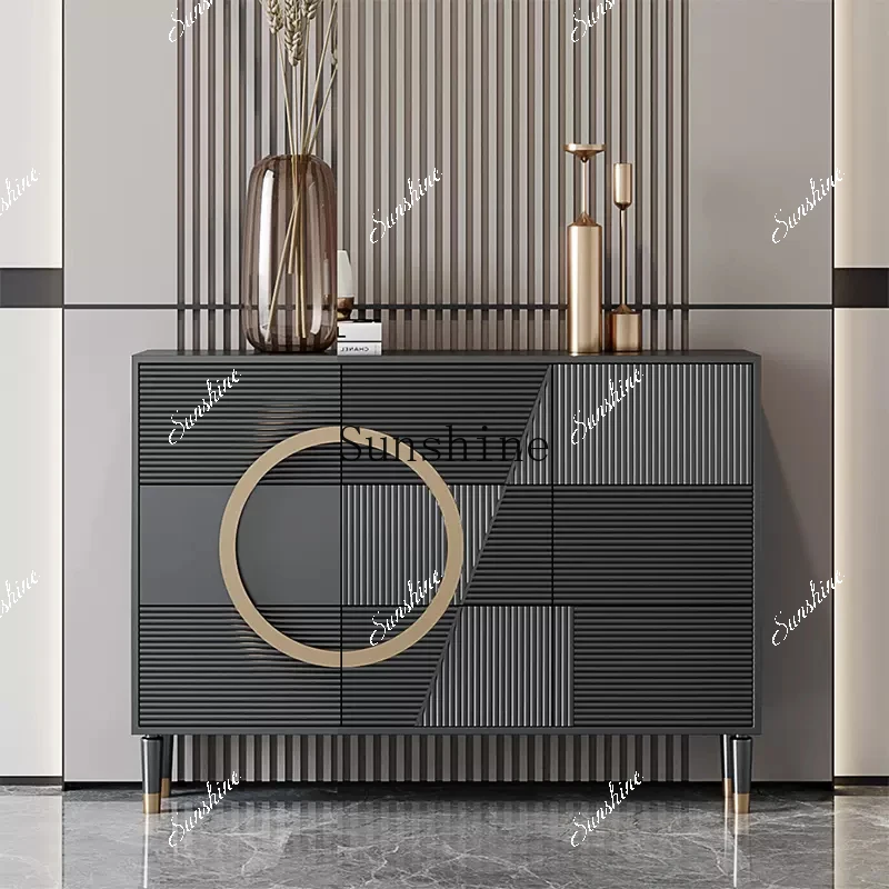 

Light luxury ultra-thin opposite door 24cm solid wood integrated cabinet against the wall FT