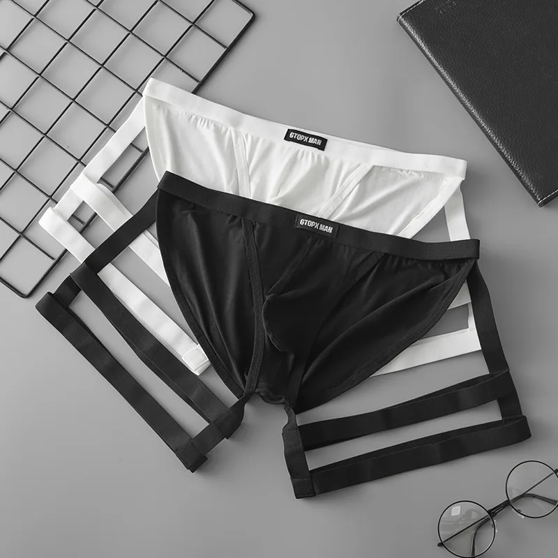 

Men's strap-on thin low-rise briefs, cross-border delivery, European and American lace-up foreign trade underwear GT513