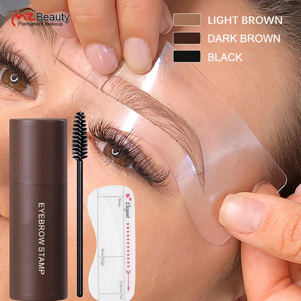 

Eyebrow Stamp Stencil Kit 1 Pcs Eye Brow Stamp Shaping Kit Long-Lasting Waterproof Eyebrow Makeup Brow Shape with 10 PCS Paste
