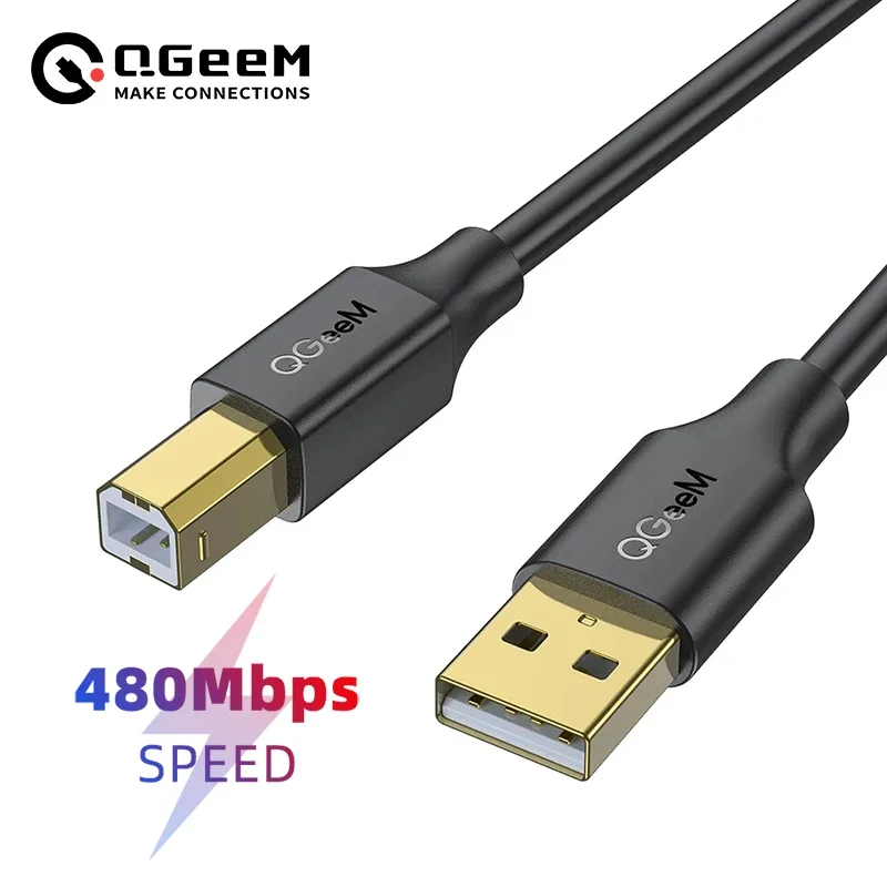 QGeeM USB2.0 Printer Cable USB Printer Cable Type A to B Printer Scanner Cable for HP Canon Epson Samsung USB Cable for Printer