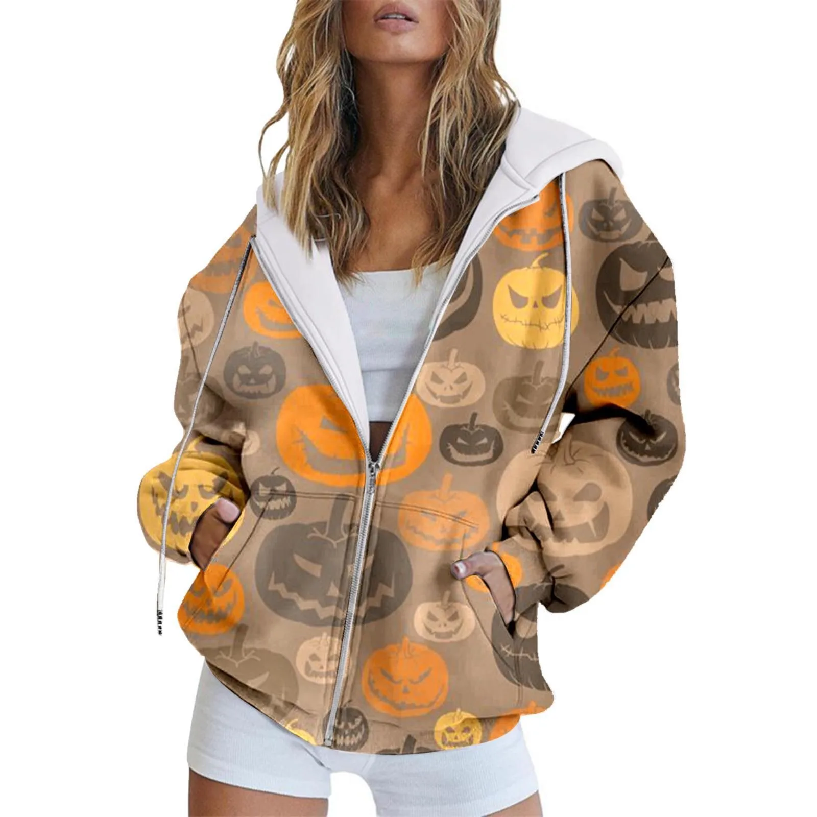 

2024 New Creative Cross border Fashion Trend Halloween Series Zipper Autumn 3D Digital Hoodie WholesaleMC4