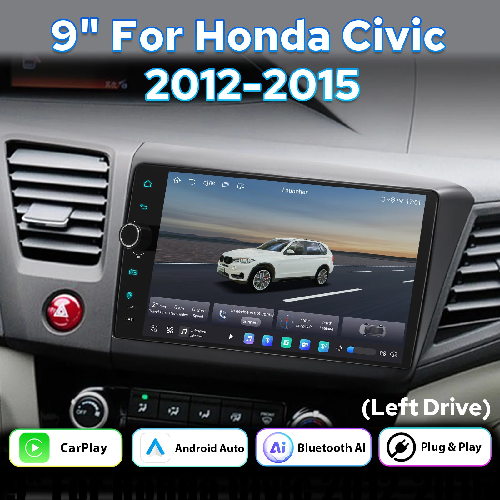 JOYING JOYING Plug and Play 9"Android 13.0 Car Stereo Radio For Honda Civic 2012 -2015 Multimedia Player Wireless Carplay Android Auto - Aliexpress Deal