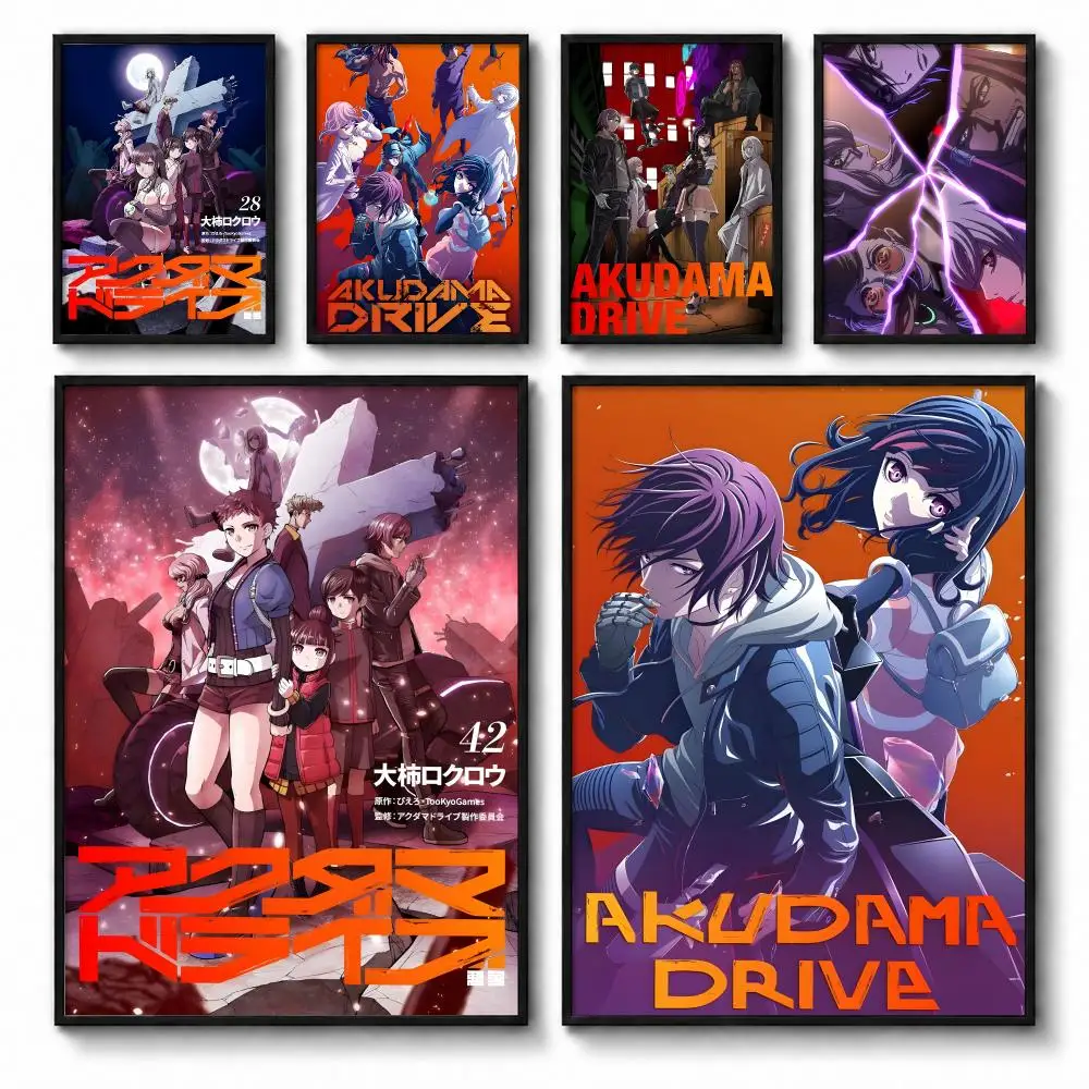 Anime A-Akudama Drive Poster Self-adhesive Art Waterproof Paper Sticker Coffee House Bar Room Wall Decor