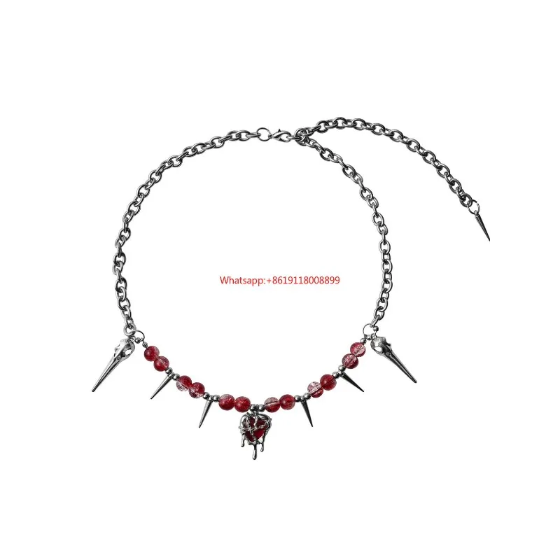 

[Red Teeth] Handmade Punk Style High-end Design Beaded Necklace