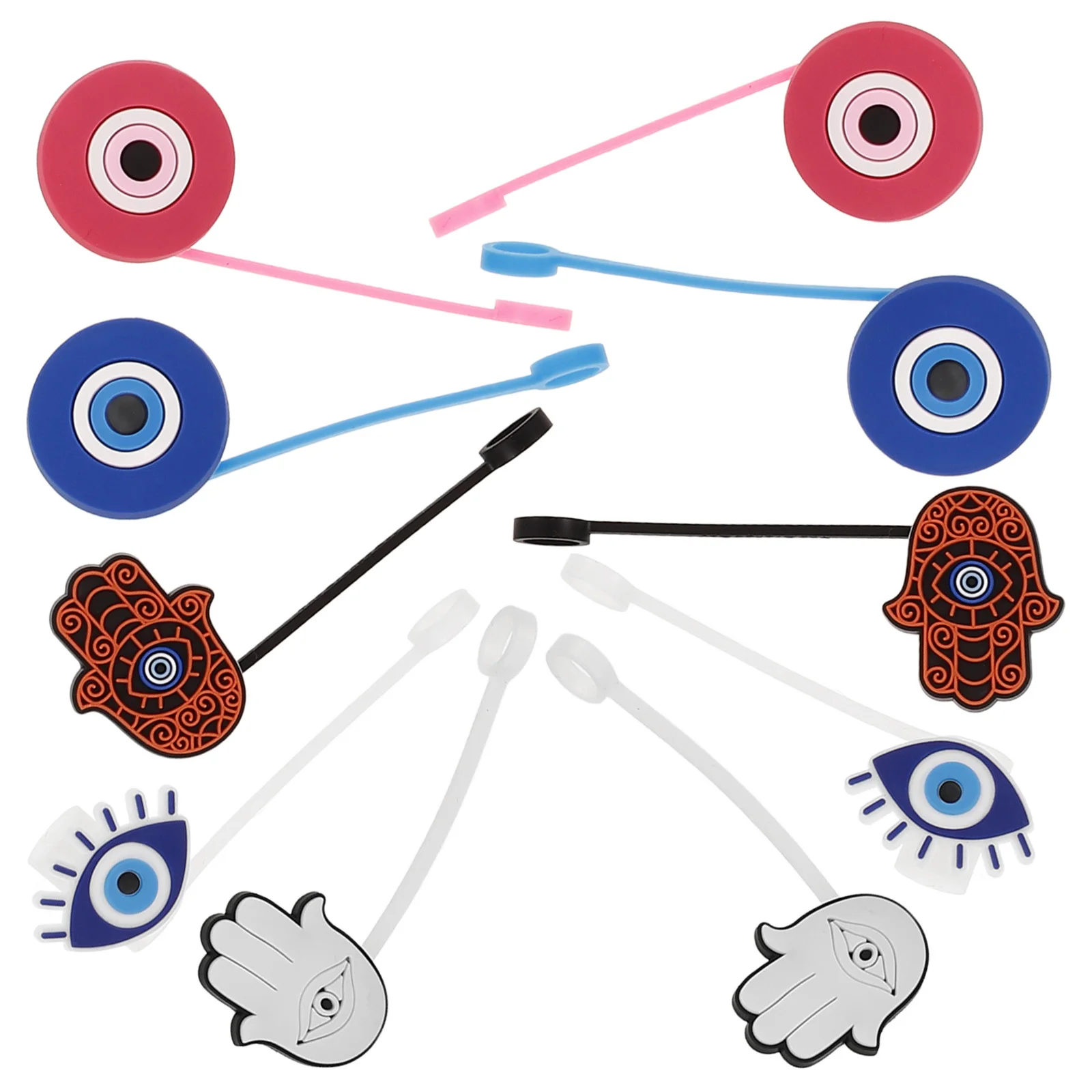 

10Pcs Evil Eye Straw End Caps Reusable Silicone Straw Covers for Outdoor Summer Use Trendy Design Easy to Attach Remove