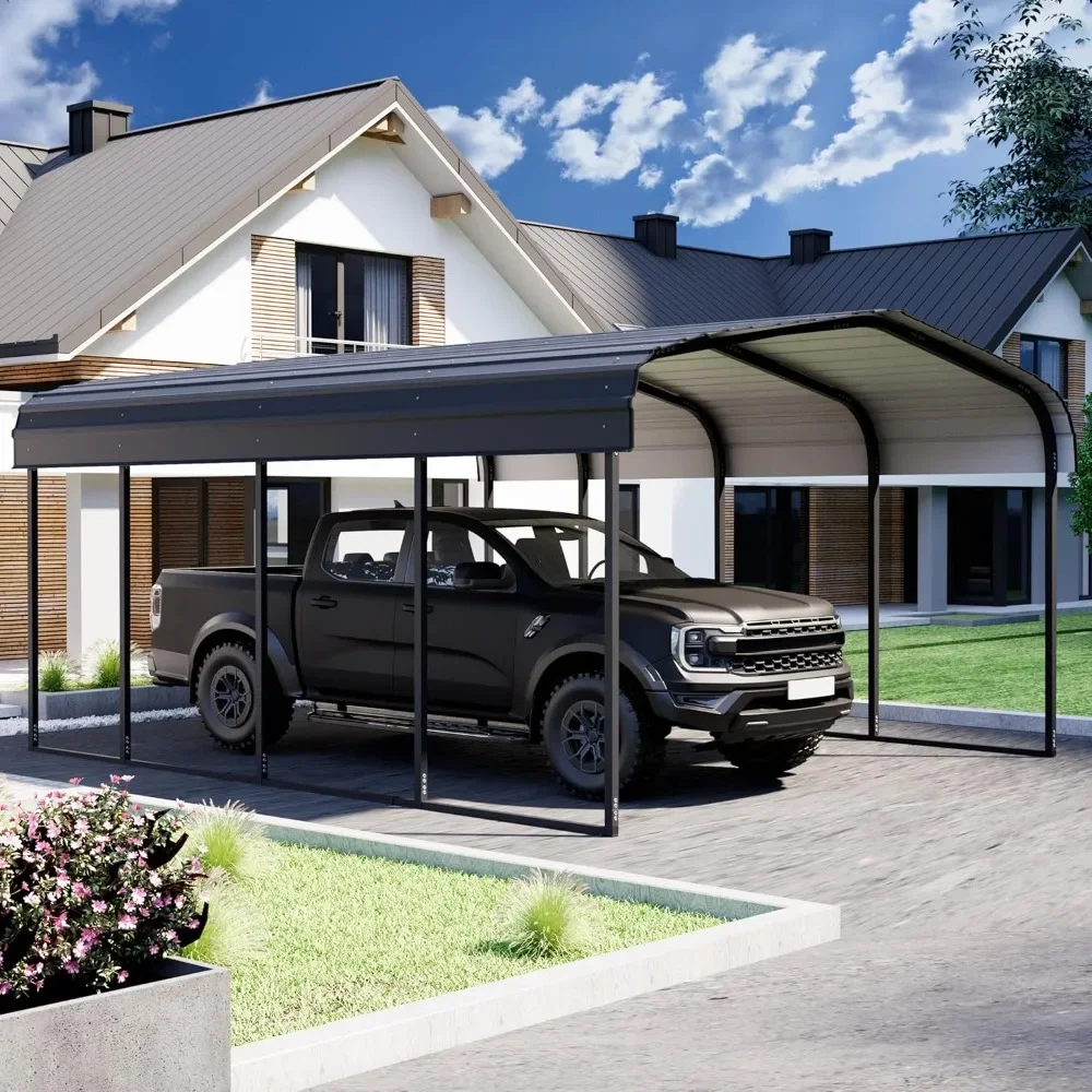 

Металлический автомобильный порт 12 × 20, сверхмощный металлический навес для хранения на открытом воздухе, многофункциональный гаражный навес для автомобиля и грузовика