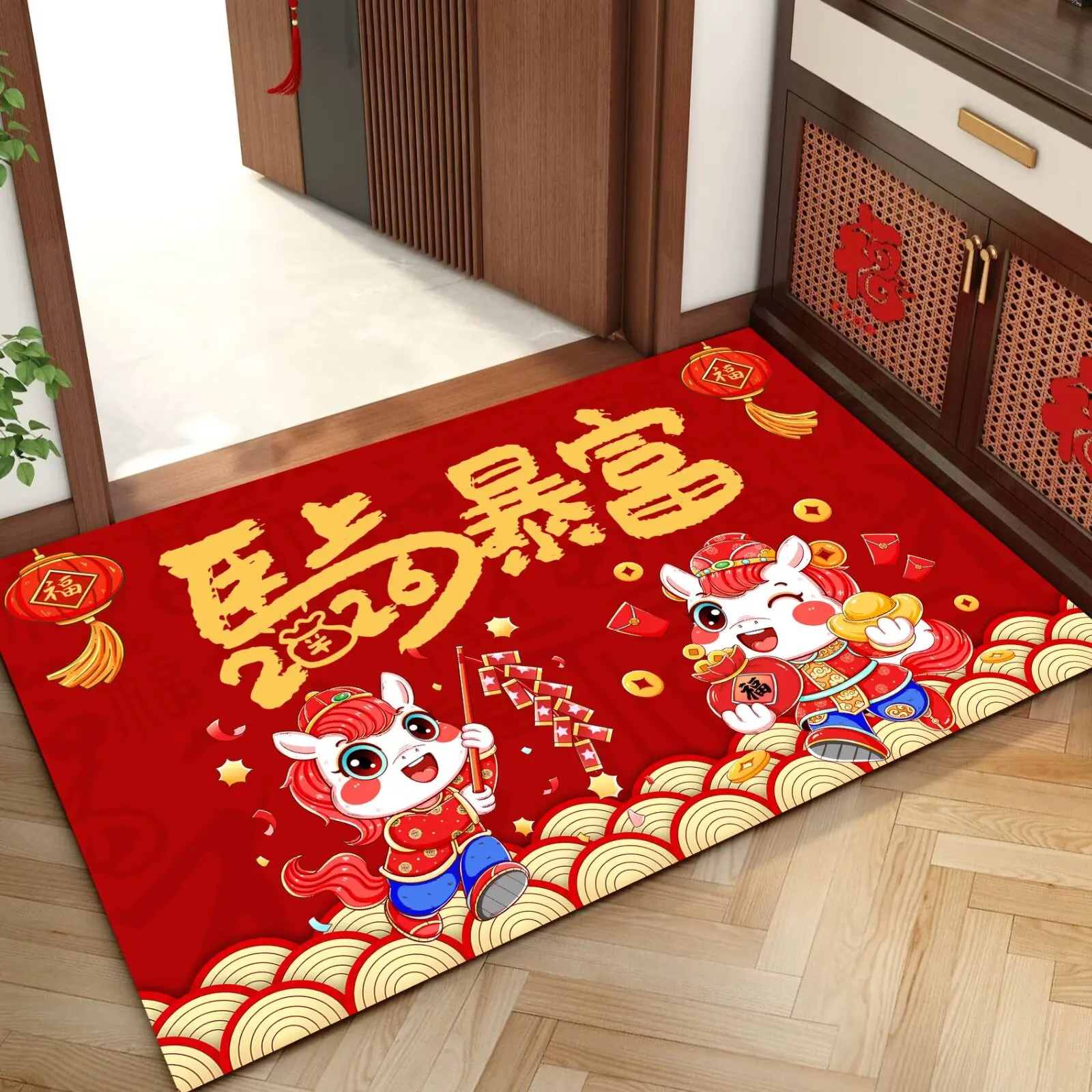 

New Chinese Sle Celebration Silicone Dendroid Mud Batoom Mat Anti-Slip Water Absorbent Entrance Door Mat Home Decor Rug