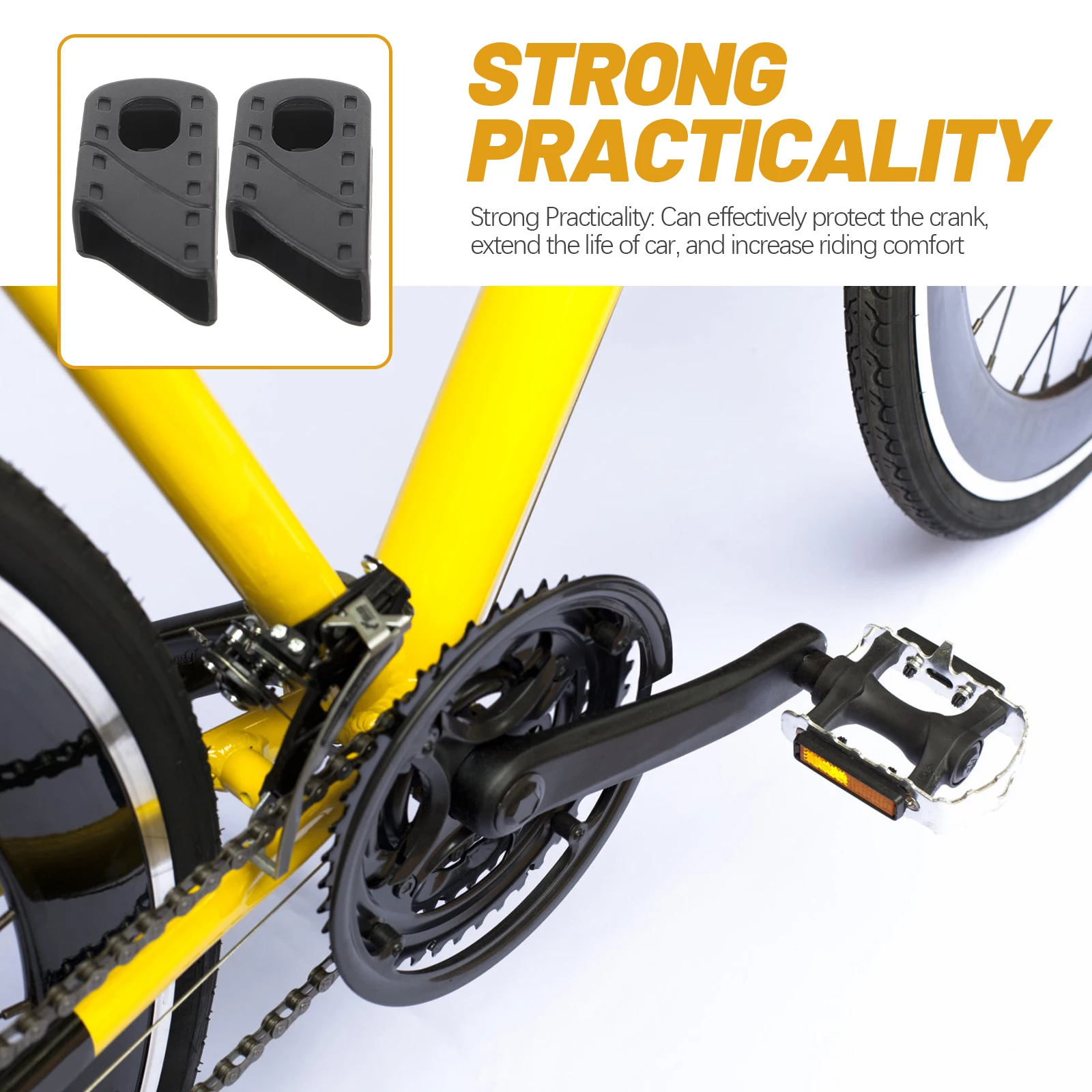 

1 пара силиконовых чехлов на руки, прочные универсальные защитные чехлы для шатунов, противоскользящие чехлы для велосипедных шатунов, защитные чехлы для педалей