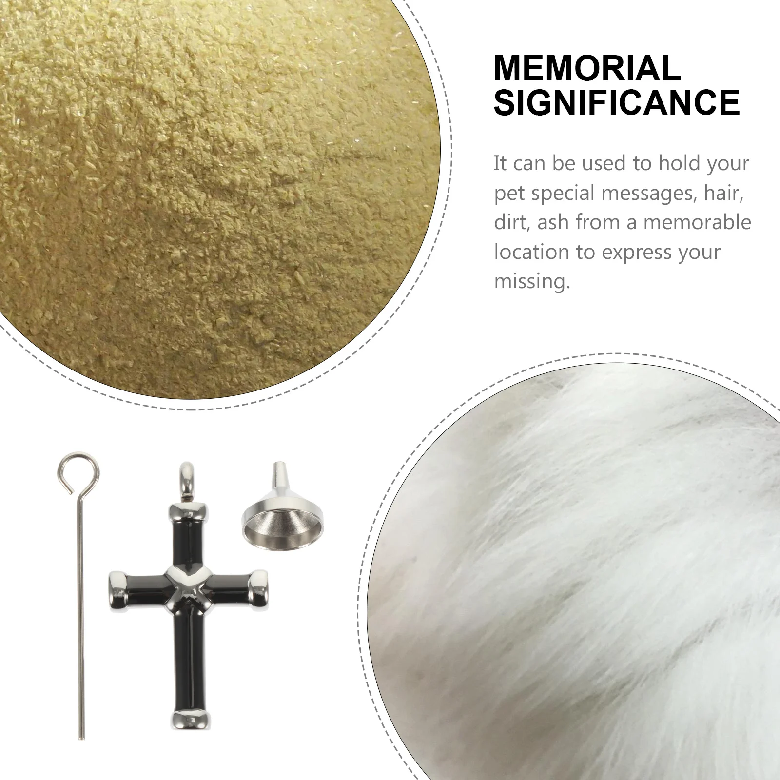 

1Set Exquisite Metal Pet Ash Box Pendant Lightweight Memorial Jewelry for Remembrance Cremation Pendant with Needle Tool