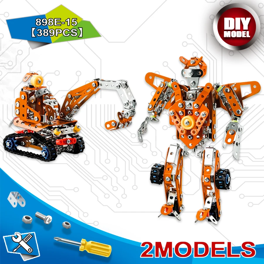 クリエイティブ金属アセンブリエンジニアリング車両シミュレーションネジナットビルディングブロックモデル子供の知育玩具少年少女のため