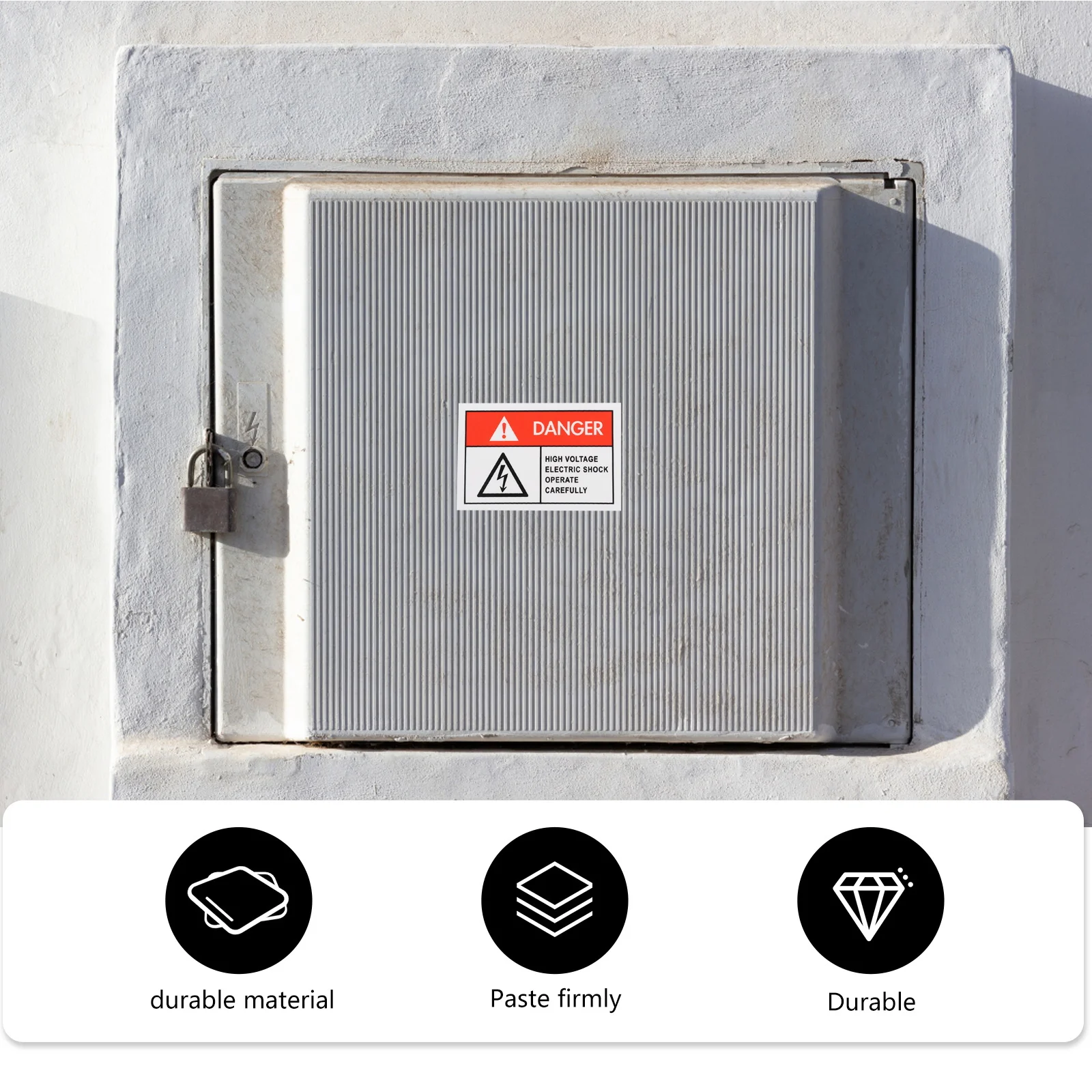 6 قطعة ملصق تحذيري للصدمات الكهربائية لآلات المعدات علامة السلامة المرورية مادة Pp المتينة #1