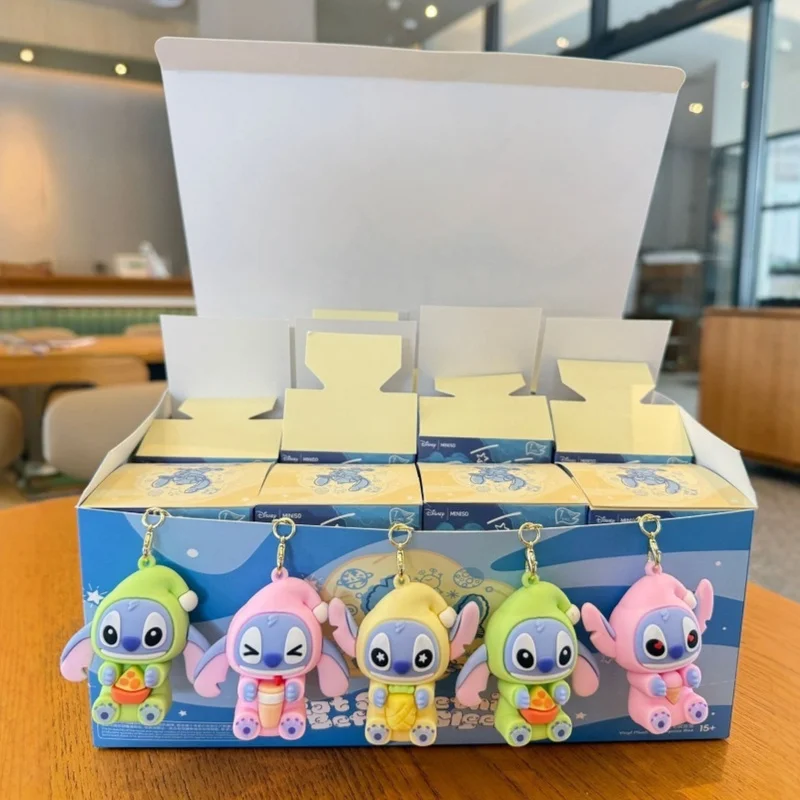 

New Stitch Eat Something Before Sleep Series Pvc Keychain Cartoon Bag Accessory Blind Box Gift Collectible Toy Figure