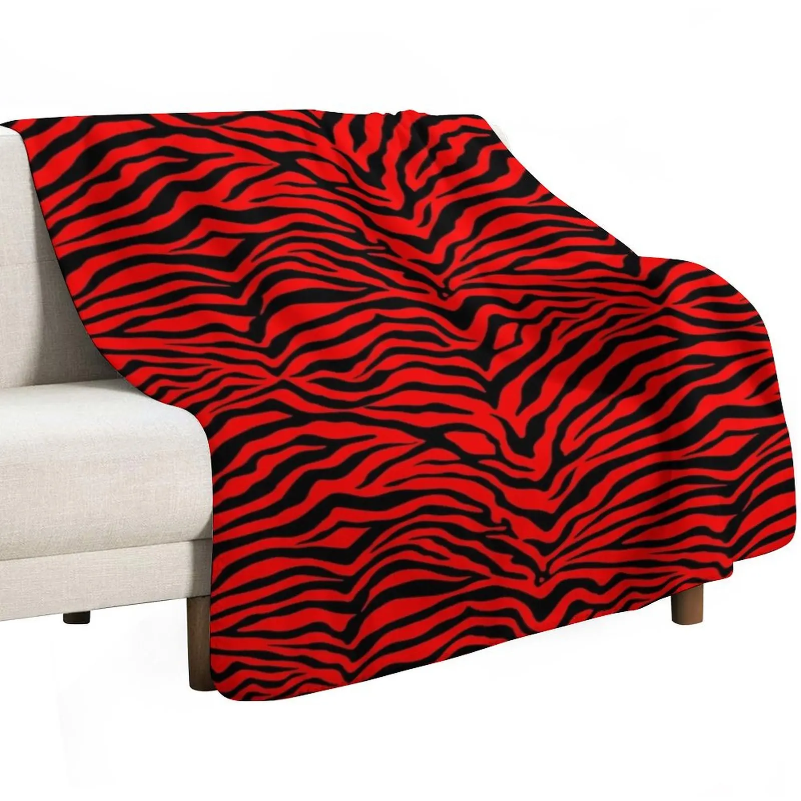 Zebra Stripes Animal Print Red Black Stripe Zebras Pattern Throw Blanket Soft Warm Blanket Gift for Grandparents