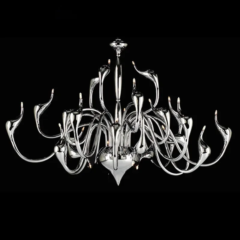 Iron Swan Pendant Lamp G4 Candle Nordic Art Decoration Lamp for Restaurant Living Room Bedroom Led Chandelier Indoor Lighting