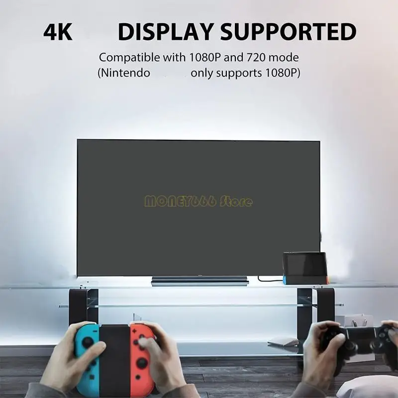

F62C 1pc Dockstation with 4K Adapter/Type C Port/USB Port Gaming Accessories for NS/NSOLED