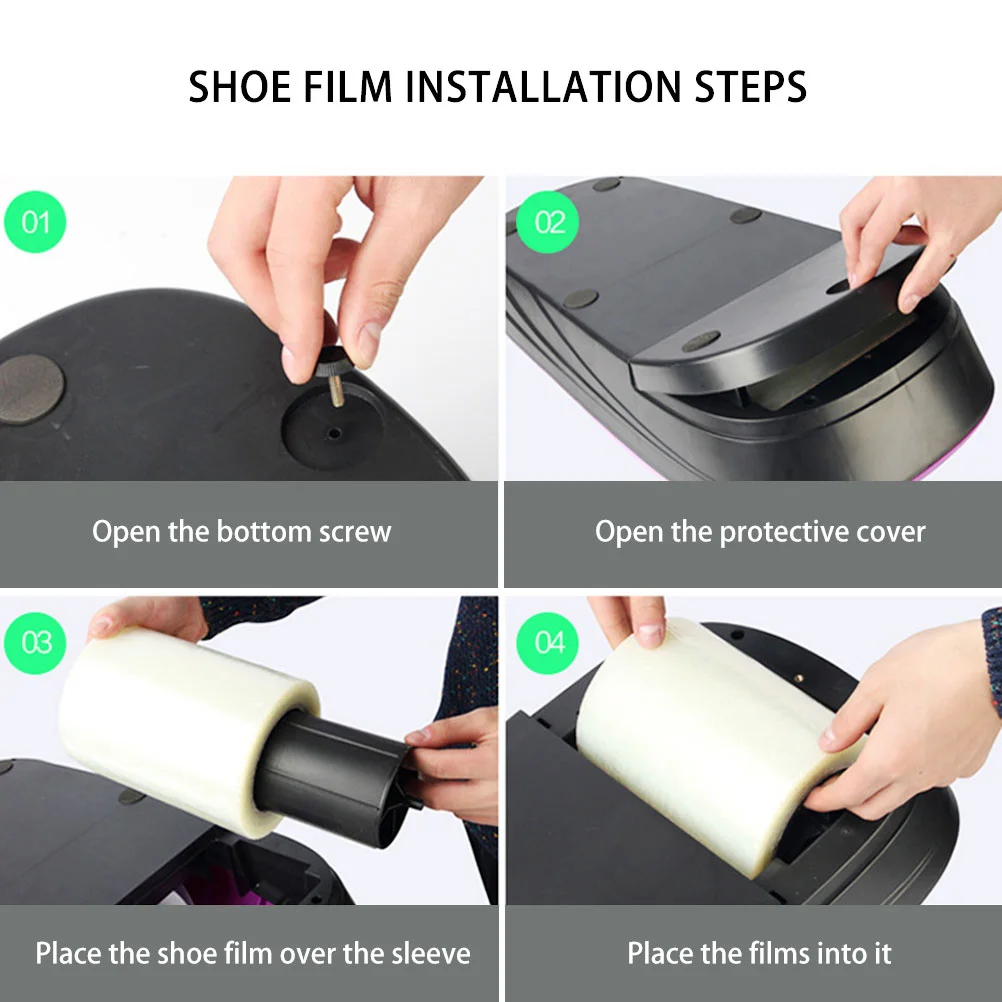 1 Roll Strong Adhesive Disposable Transparent Shoes Plastic Film for Home Automatic Shoe Covers Dispenser (Width 15cm)